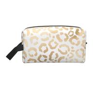 Elegante ghepardo leopardo bianco oro, Borsa per il trucco Borsa per cosmetici Borsa da viaggio portatile da viaggio Borsa per trucco Organizer