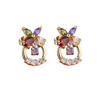 Elegante gioielli con zircone Orecchini per gocce da donna Inlay Diamond Birthday Anniversary
