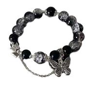 Elegante gioiello da donna con farfalla intricata e perline, perfetto per gli amanti della natura e trendsetter per occasioni speciali, Misura unica, come descritto