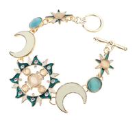 Elegante gioiello da donna delicato con sole, luna, stella, con strass naturali per raduni