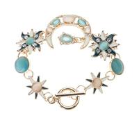 Elegante gioiello da donna delicato con sole, luna, stella, con strass naturali per raduni