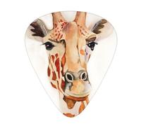 Elegante giraffa animale 12 pezzi plettri per chitarra, spessore 0,46 mm/0,71 mm/0,96 mm, plettro per chitarra con custodia per chitarra acustica-elettrica ukulele basso