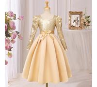 Elegante, glamour e lussuoso abito da cerimonia in tulle verde con paillettes naturali, brillante e sexy, vestibilità aderente, adatto per ragazze pre-adolescenti in occasione di cerimonie, banchetti 