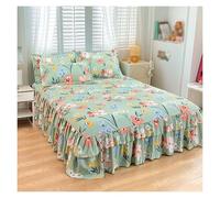 Elegante Gonna Da Letto For Un Arredamento Raffinato Della Camera Da Letto, Tessuto Morbido Alta Qualità, Soluzione Di Archiviazione Nascosta, For La Casa E L'appartamento(Green,200x220cm)