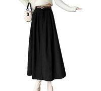 Elegante gonna lunga da donna in velluto a coste elastica a vita alta A-Line Maxi gonna in velluto a coste gonna svasata autunno inverno, 64, S
