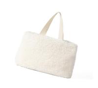 Elegante grande borsa per la maniglia per le donne in morbida pelliccia di peluche borsa spaziosa spalla a pendolo viaggio Le donne sono alla moda, beige.