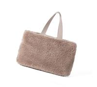 Elegante grande borsa per la maniglia per le donne in morbida pelliccia di peluche borsa spaziosa spalla a pendolo viaggio Le donne sono alla moda, arancione
