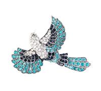 Elegante grande spilla a forma di colibrì con strass multicolore a forma di uccello distintivo fatto a mano spilla accessorio per feste accessori da ballo, Misura unica, come descritto