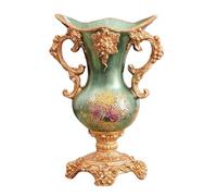 Elegante grande vaso in resina centrotavola da tavolo per cucina, sala da pranzo, soggiorno, decorazione per la casa, vaso alto americano, fiori per la decorazione della camera da letto, 40 cm (verde)