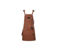 Elegante grembiule multiuso, regolabile, in tela resistente e pelle, cerato per resistere all'acqua, ideale per chef professionisti e artist