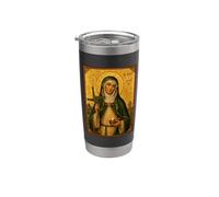 Elegante icona cattolica di Santa Brigida d'Irlanda Bicchiere termico in acciaio inox doppia parete