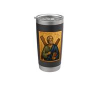 Elegante icona cattolica di Sant'Andrea Apostolo Bicchiere termico in acciaio inox doppia parete
