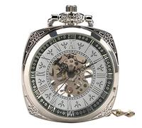 Elegante incisione del vento Meccanico Meccanico Catena di orologi a ciondolo Vintage Orologi creativi Orologi da uomo Accessori per orologi Gift Pocket Watch Regali per la decorazione della famiglia