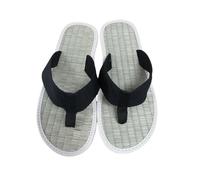 Elegante infradito da uomo, suola in paglia estiva, separatore per dita dei piedi, fondo in bambù, comode pantofole in tela, sandali traspiranti, infradito comfort, slip a clip, Z1 nero1, 41 EU