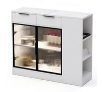 Elegante isola da cucina con contenitore, credenza carrello con ante, ripiani e scomparti aperti per la massima nizzazione e funzionalità
