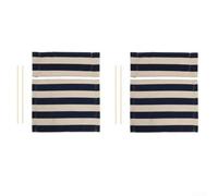 Elegante kit per sedia da regista, a righe blu navy e bianche, comodo e pratico (set da 2)