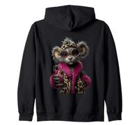 Elegante Koala Ritratto Moda Animale Vino Bicchiere Grafico Felpa con Cappuccio