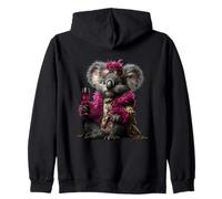 Elegante Koala Ritratto Moda Animale Vino Bicchiere Grafico Felpa con Cappuccio