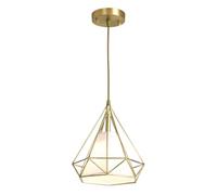 Elegante Lampada a Sospensione a Forma di Gabbia Metallica, Stile Industriale Rustico, con Illuminazione a soffitto Dorata, Ideale per Sala da Pranzo, Bar, lavello, Cantina, Fabbrica, Bar, Ufficio.