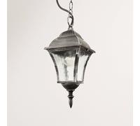 Elegante Lampada a Sospensione Argento Antico Prova Acqua E27 Balcone Giardino