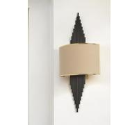 Elegante lampada da parete con corpo in metallo e cappello, altezza 65 cm, colore nero e beige, 1 LED da 3,15 W, funzionamento a batteria, IP20, perfetta per decorazioni moderne