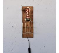 Elegante lampada da parete, in legno massiccio e oro rosa, 40 x 14 x 16 cm, attacco E27, max. 200 W, interruttore on-off on cavo, illuminazione elegante per spazi moderni