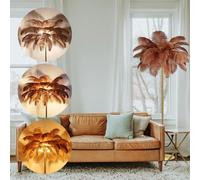 Elegante lampada da terra moderna in piuma di struzzo con interruttore a pedaleIlluminazione Paralume in piuma naturale Elegante decorazione per la casa per soggiorno Design chic Luce ambientale
