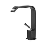 Elegante lampadario a cascata bianco e nero - Rubinetto moderno in ottone per lavabo da bagno per acqua calda e fredda, lussuoso aggiornamento per la decorazione della casa