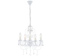 Elegante lampadario a sospensione lustro a soffitto bianco in un set che include lampadine a LED