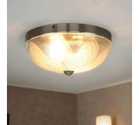 Elegante Lampadario In Vetro Stile Liberty In Ottone Per Soggiorno