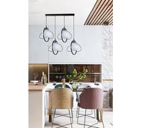 Elegante lampadario nero e bianco, diametro 25 cm, altezza regolabile 70 cm, corpo in metallo, E27 Max 40 W, IP20, perfetto per decorazione moderna della casa