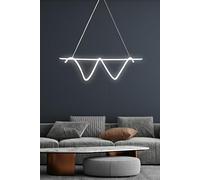 Elegante lampadario regolabile, 100 x 30 x 30 cm, corpo in alluminio bianco, LED 6500 K, 60 - 80 W, design moderno per illuminazione domestica e ufficio