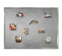 Elegante Lavagna Magnetica 80x60 Nebbia Argentoa Cornice Argento