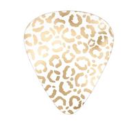 Elegante leopardo bianco oro ghepardo,12 pezzi di plettri per chitarra, 3 plettri di diverso spessore per chitarra acustica, basso, ukulele