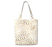 Elegante leopardo bianco oro ghepardo,Borse della spesa riutilizzabili, borse per la spesa, borsa a tracolla in tela di grande capacità