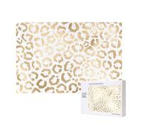 Elegante leopardo bianco oro ghepardo,Puzzle in legno da 300 pezzi per famiglie, per adulti e adolescenti, decorazioni per la casa