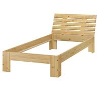 Elegante letto 90x200 Pino massello con doghe rigide e materasso 60.67-09-TinaM