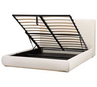 Elegante letto ottomano imbottito in poliestere con testata e contenitore 160 x