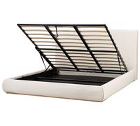 Elegante letto ottomano imbottito in poliestere con testata e contenitore 180 x