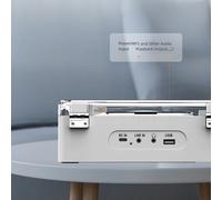 Elegante lettore CD compatto bianco con radiofonografo per casa e viaggio