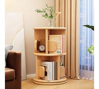 Elegante libreria girevole multistrato con design deflettore, grande capacità, con bordo arrotondato, 3 opzioni di colore (naturale, 67,1 cm)