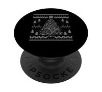 Elegante maglione con linee a spirale per albero di Natale PopSockets PopGrip Adesivo