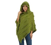 Elegante Maglione Poncho Donna Invernale Poncho con Cappuccio Mantella Scialle Uncinetto con Strisce di Peluche e Franges Scialle della Moda Monocromo Irregular Moda Giovane Top