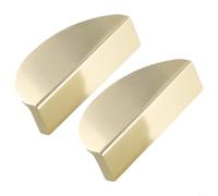 Elegante maniglia a mezza luna in ottone dorato, 2 pezzi da 64 mm per cassetti, per viti per porte di mobili (rame semicerchio)