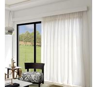 Elegante mantovana bianca con sistema di binari nascosti, 2,7 m, montaggio a parete, tenda decorativa per interni di casa, soluzione elegante per il trattamento delle finestre