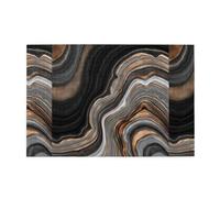 Elegante marmo nero con venature dorate e ramate., Puzzle da 1000 pezzi, puzzle in legno per tutta la famiglia, decorazione da parete per adulti e ragazzi