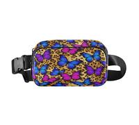 Elegante marsupio a tracolla per piccolo uomo d'affari carino farfalla leopardo stampa ghepardo borsa a tracolla accessorio da viaggio con tracolla regolabile resistente all'acqua per viaggi vacanze