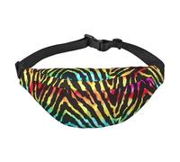 Elegante marsupio con delfino, adatto per sport, corsa, viaggi, attività all'aperto, unisex, Zebra arcobaleno colorato, Taglia unica, Zaino da bici
