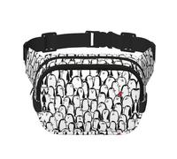 Elegante marsupio con stampa di pinguini, elegante e pratico, regolabile, perfetto per viaggi e attività all'aperto, Nero , Taglia unica