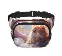 Elegante marsupio multifunzione stampato con gatto per animali domestici, unisex, alla moda, borsa messenger da viaggio e sport